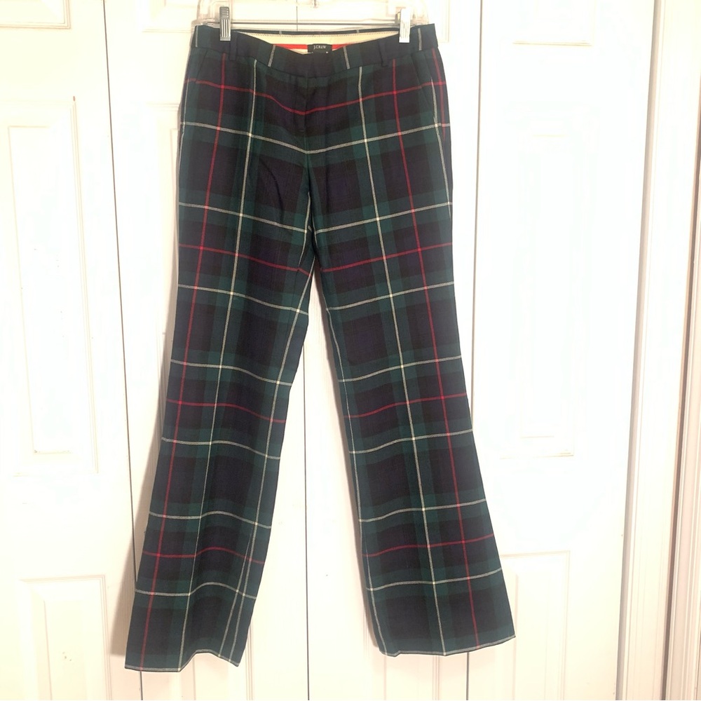 J Crew wool plaid city fit wide leg classic size 4